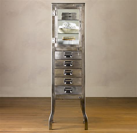 pharmacy large bath cabinet burnished steel|Pharmacy Wall.